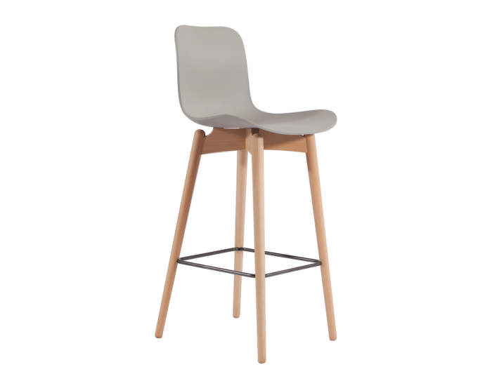 Langue Wood Bar Stool, High, natural / flint grey