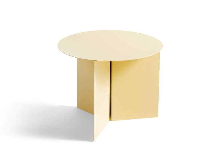 Slit Round Table, light yellow