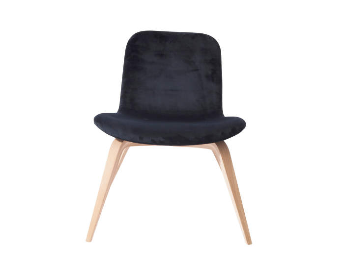 Goose Lounge Chair Nature Oak, Velvet Midnight Blue