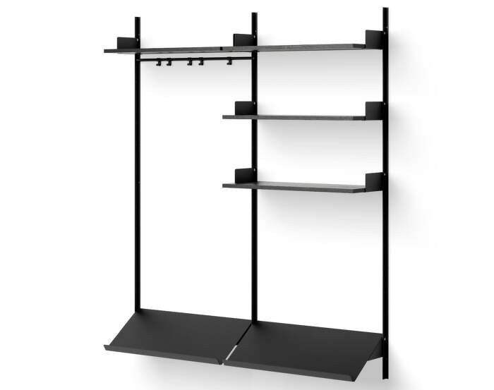 Policová zostava Wardrobe Shelf 3, black ash/black