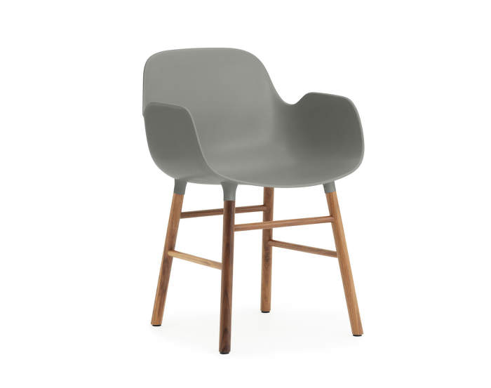 Židle Form s područkami, šedá/ořech