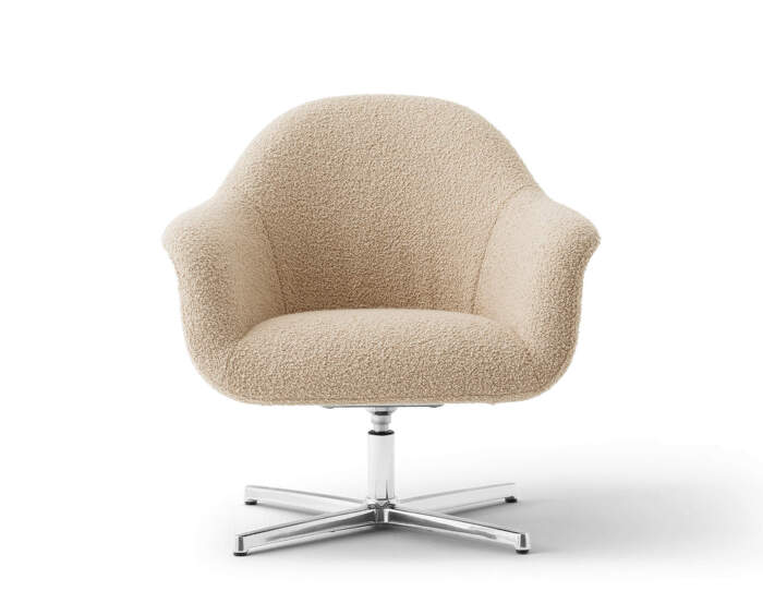 Kreslo Harbour Lounge Chair Swivel, polished aluminium/Baena 15