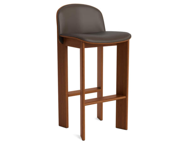 Barová stolička Chisel 35 H75, walnut / Grano chocolate