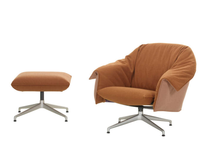 Křeslo Bascule Lowback s otomanem, Hola blush pink terracotta