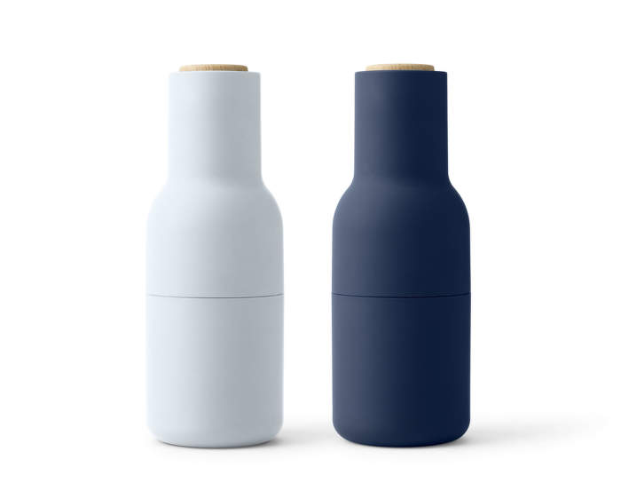 Mlynčeky na soľ a čierne korenie Bottle, set 2ks, classic blue