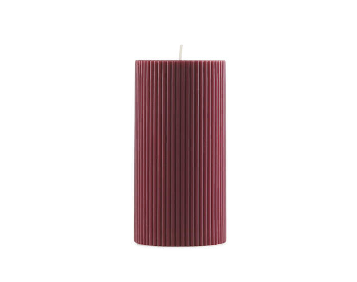 Sviečka Grooved Block Candle, dark red