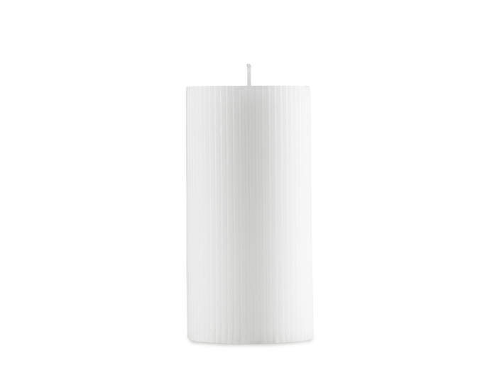 Sviečka Grooved Block Candle, white