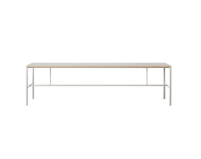 MIES Dinning Table M1, light grey / grey linoleum / oak