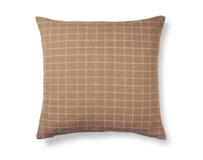 Brown Cotton Cushion Check