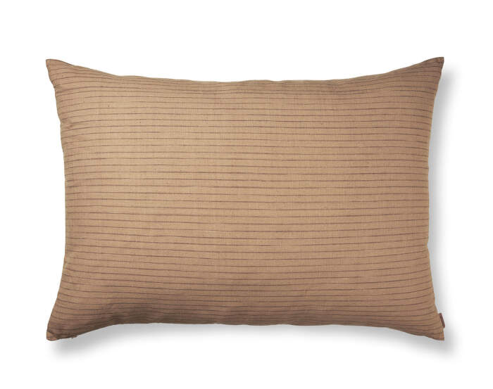 Brown Cotton Cushion Large Stripe