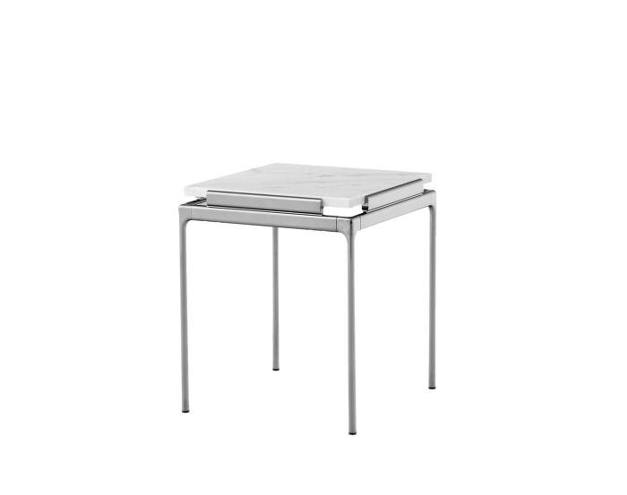 stolek-Sett LN11 Side Table, dark chrome  / Bianco Carrara