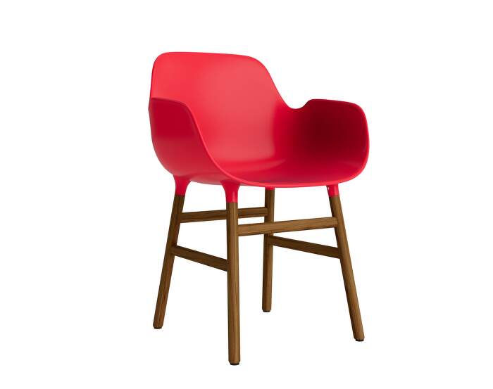 zidle-Form Armchair Walnut, bright red