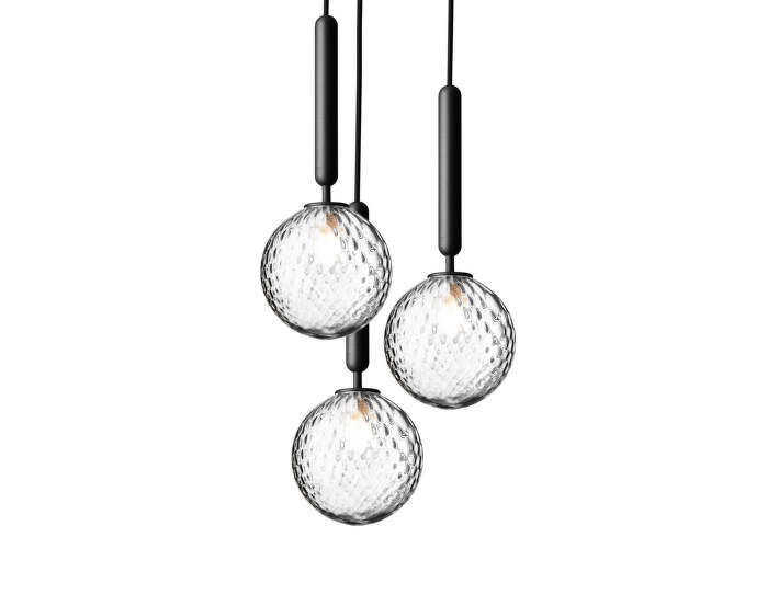 Závesné svietidlo Miira 3, rock grey/optic clear