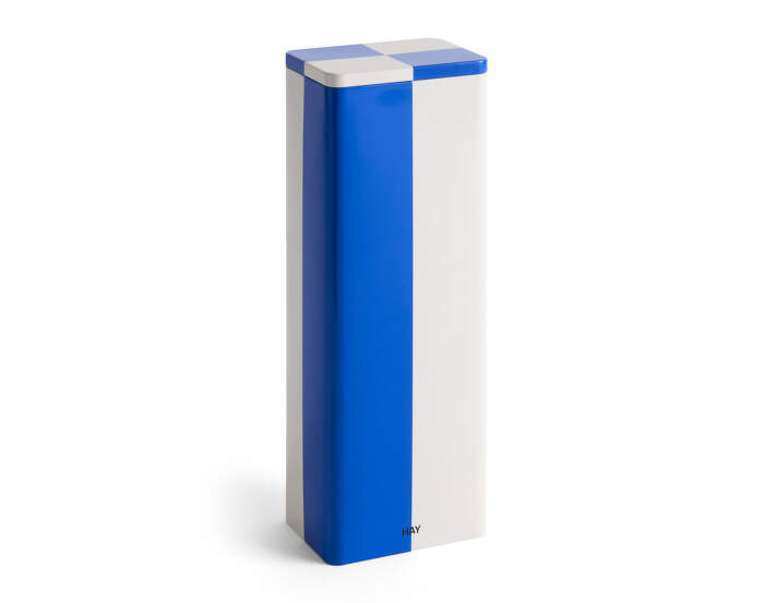 Úložný box Tin Container Slim, blue and off-white