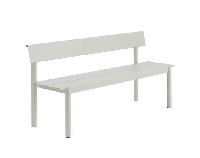 Lavica Linear Steel Bench s opierkou 170 cm, grey