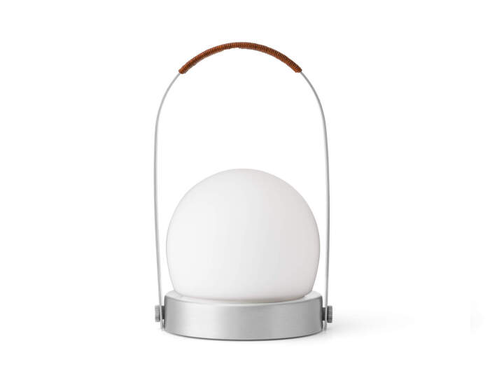 Prenosná lampa Carrie Leather Handle, brushed aluminium