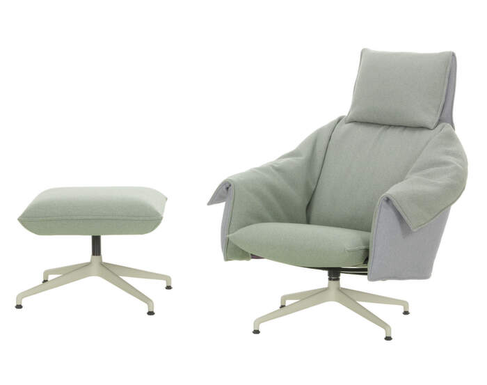 Křeslo Bascule Highback s otomanem, Cento light lavender light sage