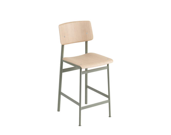 Barová stolička Loft 65 cm, green/oak
