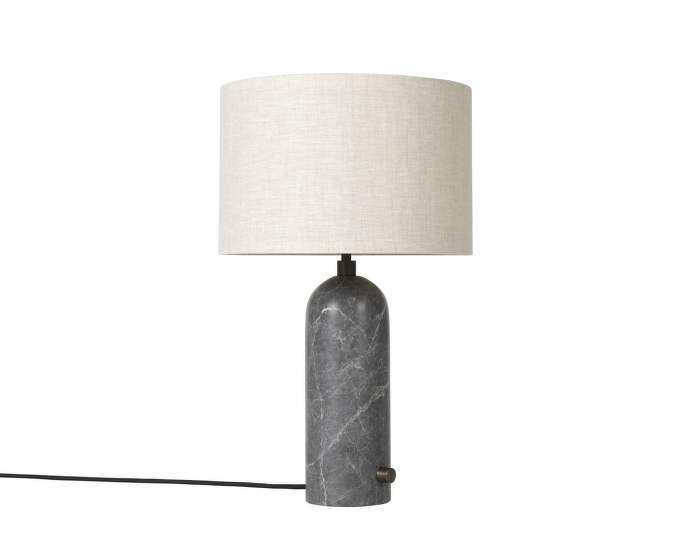 Stolná lampa Gravity small, grey marble, canvas
