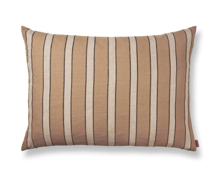 Brown Cotton Cushion Large Lines