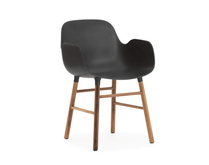 Židle Form s područkami, černá/ořech