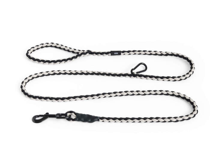 Nastaviteľné vodítko Dogs Leash Braided, black/white