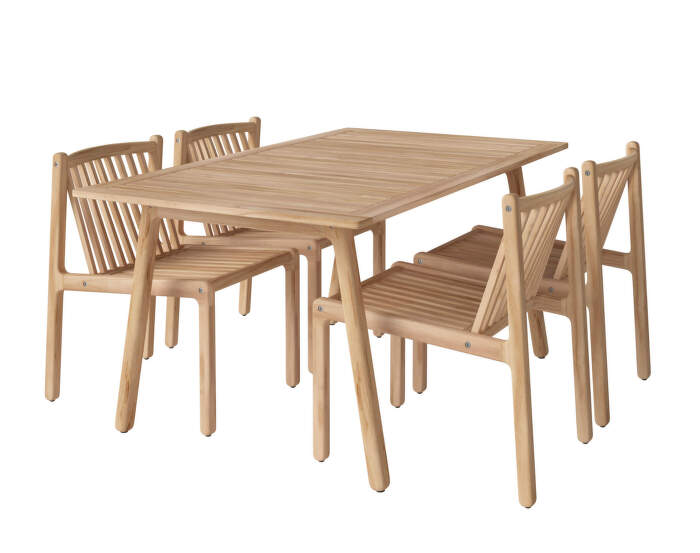 Záhradný set Patio so 4 stoličkami, untreated solid teak
