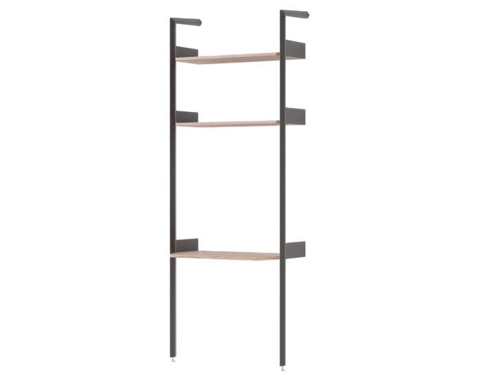 Policová zostava Rombe IF2 s pracovnou doskou, anthracite/lacquered walnut