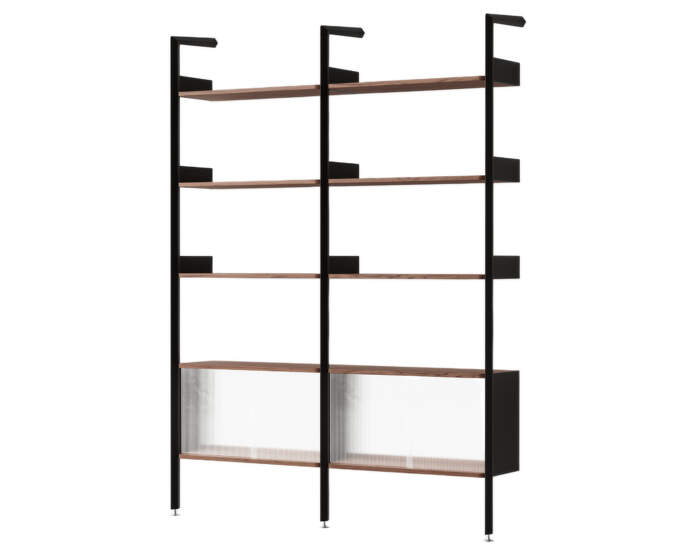 Policová zostava Rombe Konfigurácia E, anthracite/lacquered walnut