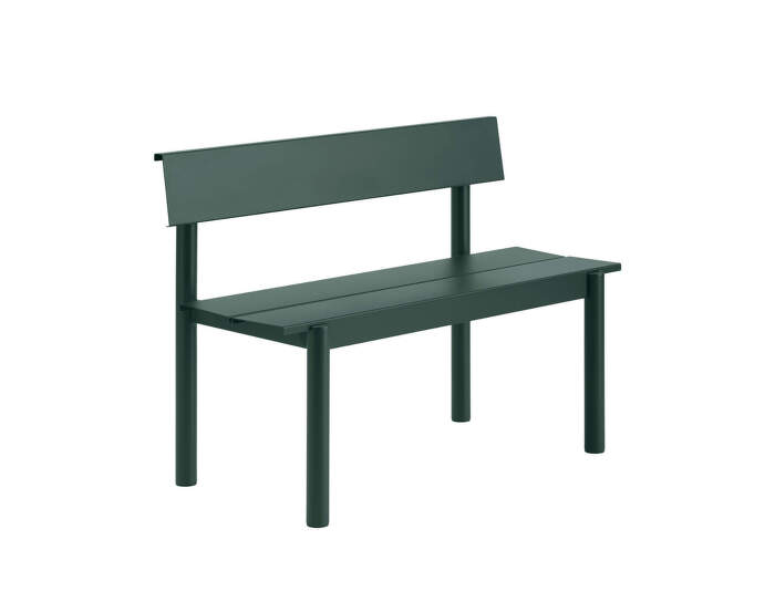Lavica Linear Steel Bench s opierkou 110 cm, dark green