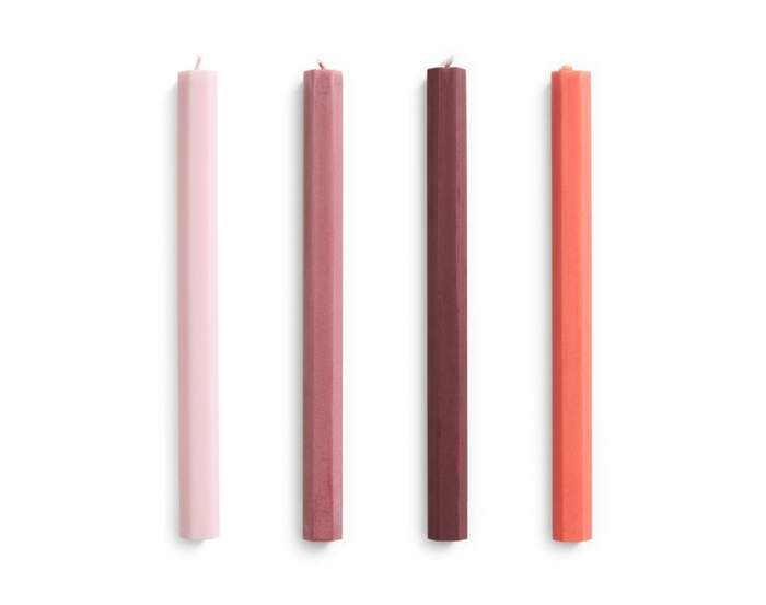 Sviečky Hexagon Candle set 4ks, berry