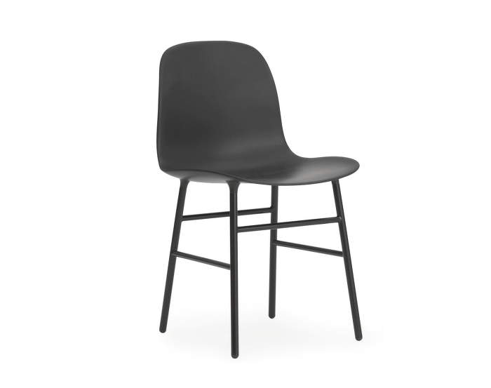 Stolička Form, čierna/ocel