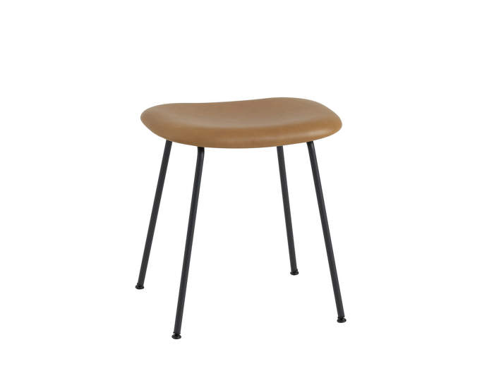 Stolička Fiber Stool koža/cognac, podnož black