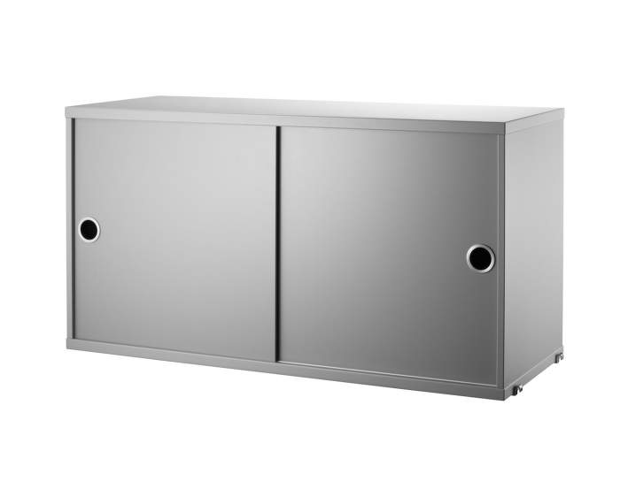 Komoda String Cabinet With Sliding Doors 78x30, grey