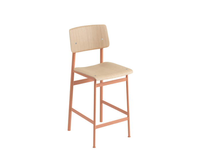 Barová stolička Loft 65 cm, dusty rose/oak