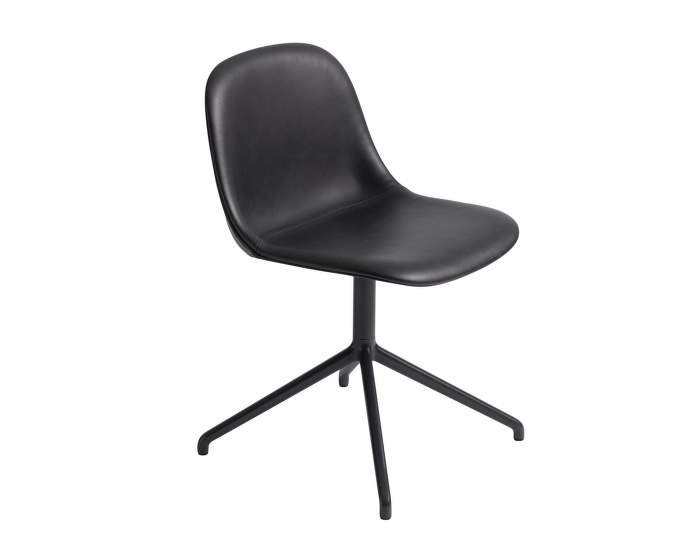 Fiber Side Leather Chair Swivel, black