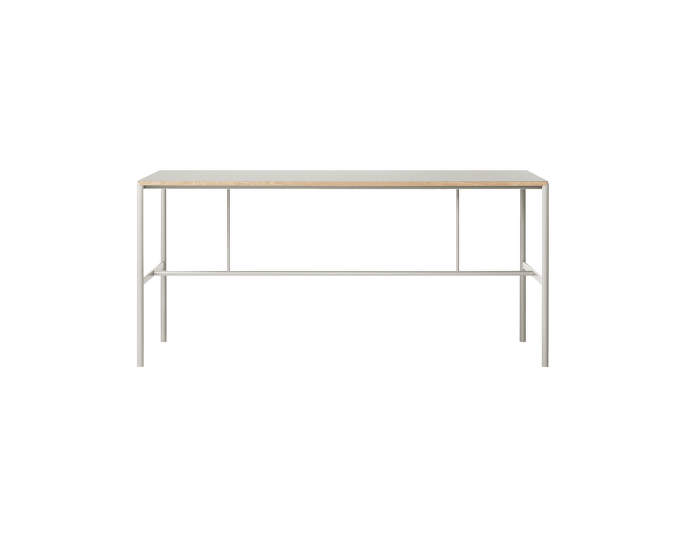MIES High Table H2, light grey / grey linoleum / oak