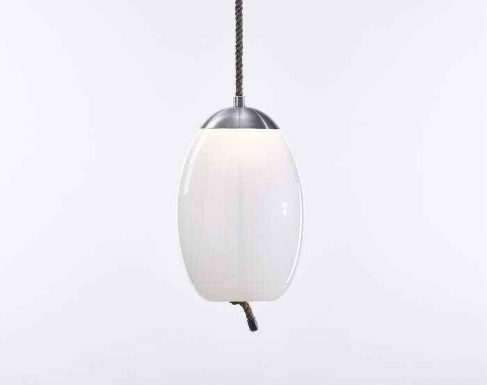 svietidlo Knot Small Uovo PC1036 Lamp, opaline / stainless steel