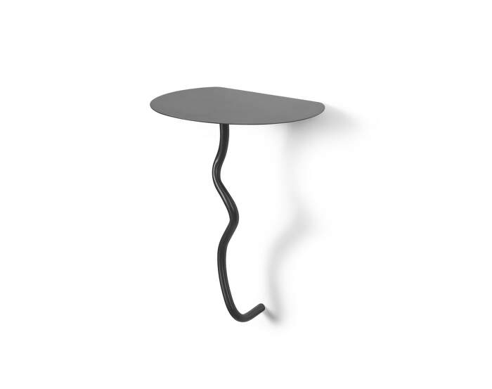 stolik-Curvature Wall Table, black brass