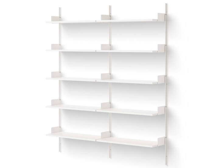 Policová zostava Library Shelf 1900, white/white