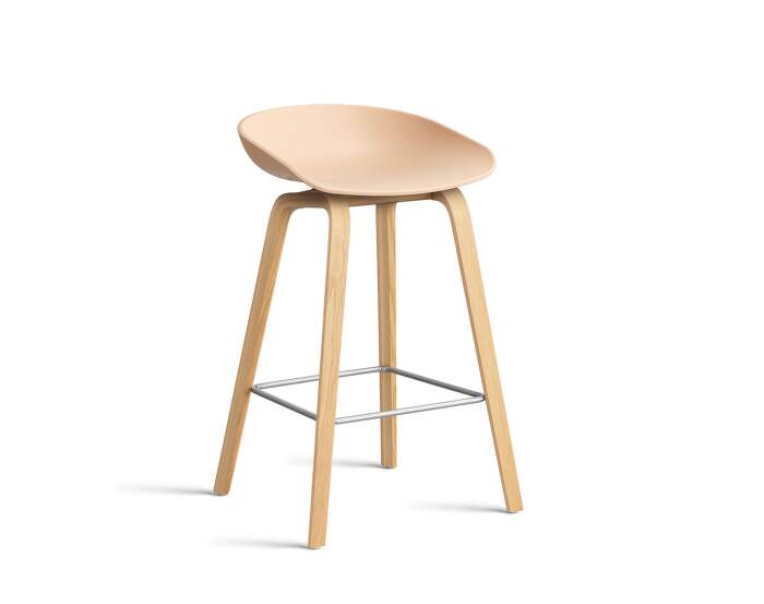 stolicka-AAS 32 Bar Stool Low Oak, pale peach