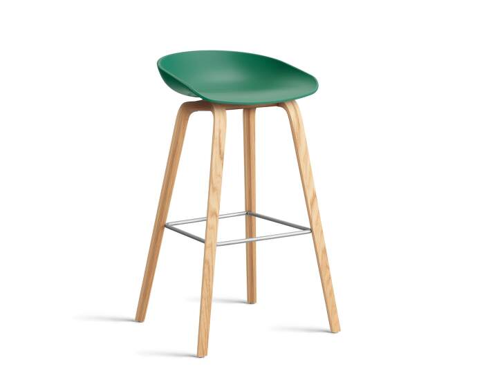 stolicka-AAS 32 Bar Stool High Oak, teal green