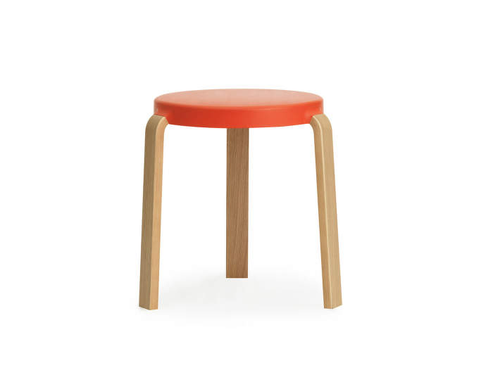 Stolička Tap Stool, spicy orange/dub