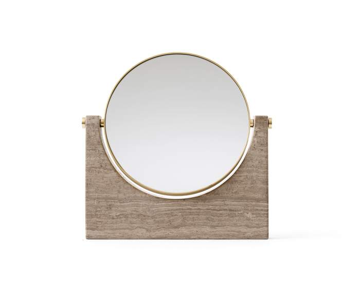 zrcadlo-Pepe Marble Table Mirror, brass / brown marble