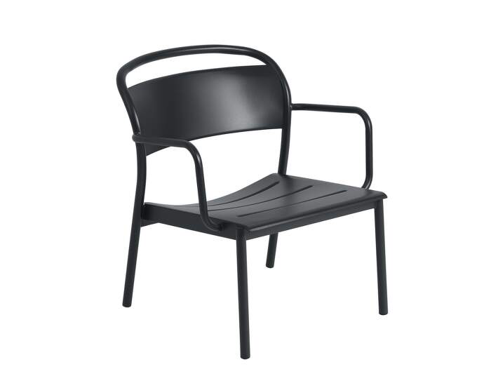 kreslo-Linear Steel Lounge Armchair, black