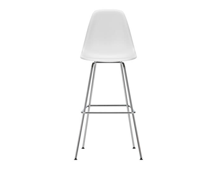 Barová stolička Eames Plastic High, cotton white/chrome