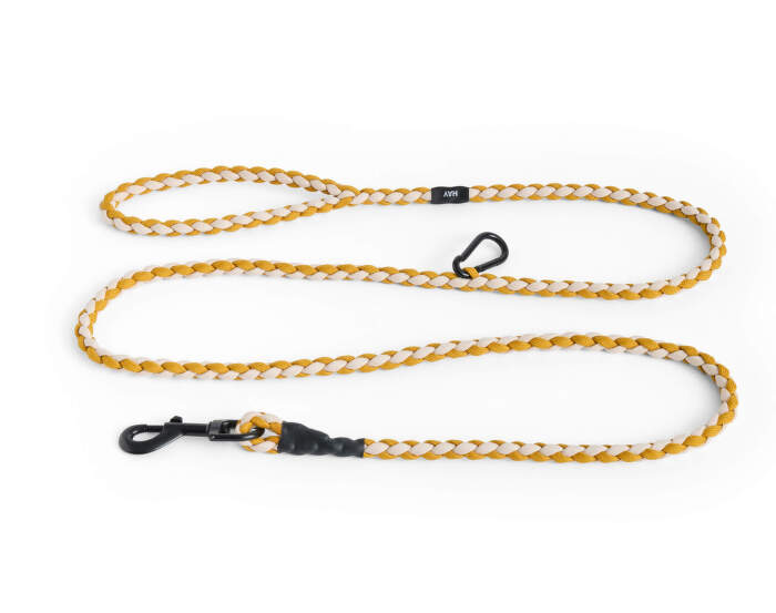 Nastaviteľné vodítko Dogs Leash Braided, off-white/ochre