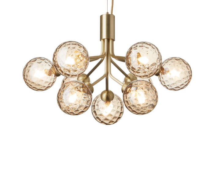 Závesné svietidlo Apiales 9, brushed brass/optic gold