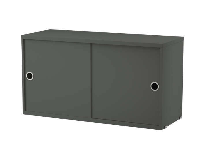 Komoda String Cabinet With Sliding Doors 78 x 30, dark grey