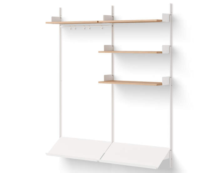 Policová zostava Wardrobe Shelf 3, oak/white